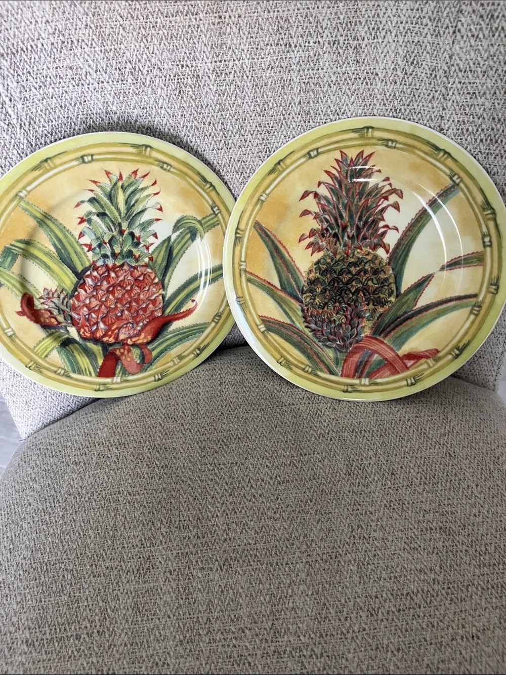 2 Pineapple series salad desert plates Siddhia Hutchinson Andrea by Sadek Japan